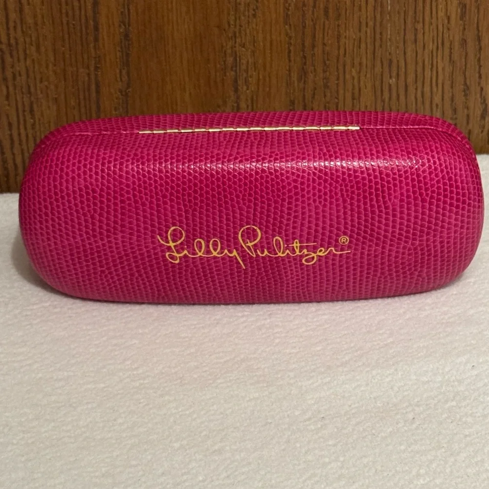 Lilly Pulitzer Pink Print Design Glasses Eyeglasses Sunglasses Case Hard Shell